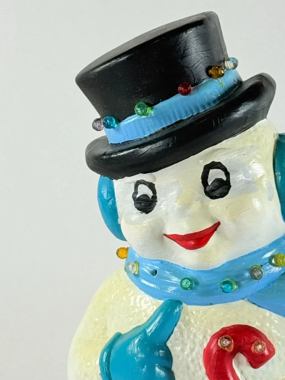 Vintage 90's Hand Painted Ceramic Mr & Mrs Snowman Light Up Holiday Decor